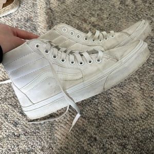 white vans off the wall high top shoe women’s size 8
